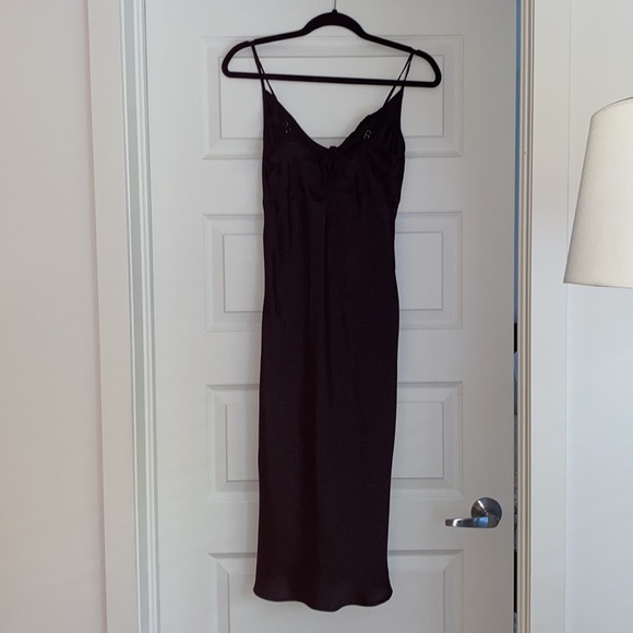 Black slip dress with subtle leopard print - Picture 2 of 5